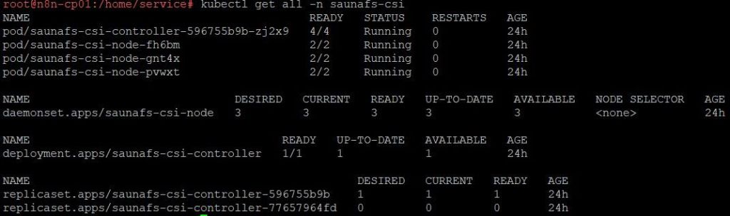 SaunaFS CSI Installation Verification