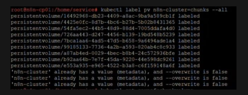Labelling PVs for Chunks