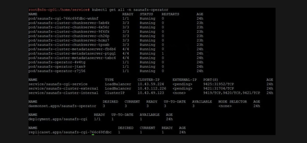 SaunaFS Operator Installation Verification